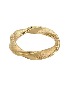 轻奢s925纯银 拉丝莫比乌斯旋转戒指复古磨砂简约素圈指环