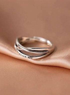 女款S925个性纯银做戒指指环交叉