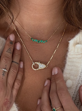 欧美爆款热销s925纯银彩锆多巴胺三角形锆石个性大方百搭项链