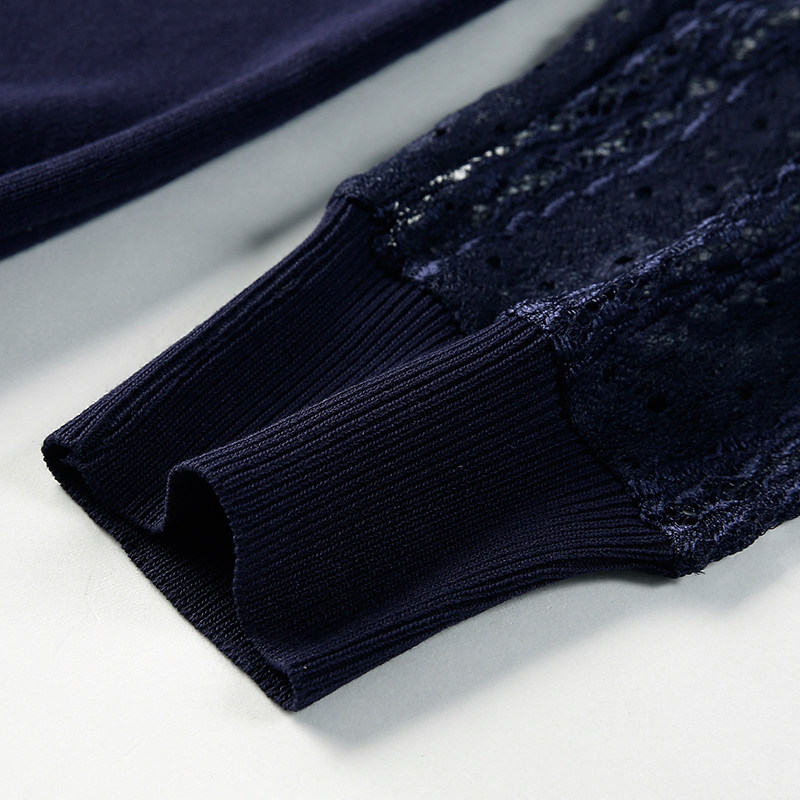 韩潮袭人镂空网纱蕾丝花边女针织衫 韩潮袭人毛针织衫