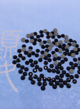 diy捷克水晶黑色摩登美甲烫钻
