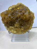 (Polar) Natural Yellow Fluorite Original Mine Stone Ground Specimen Collection Chisite Crystal Mining Tabletop Pendulum BIZARRE Good Things