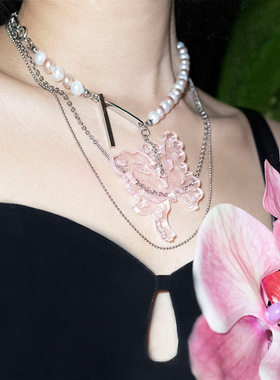 原创设计戴珍珠亚克力钛钢