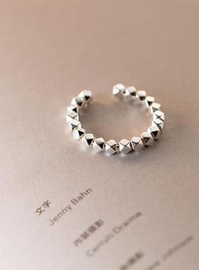 几何碎银几两戒指女中国民族风气质开口指环ins小众设计食指戒潮