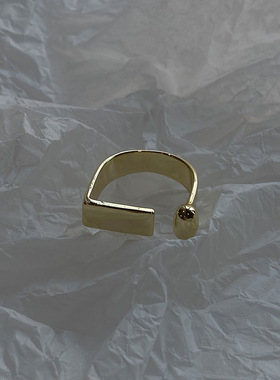 韩版S925银几何不规则戒指女复古时尚感叹号个性开口指环食指戒潮