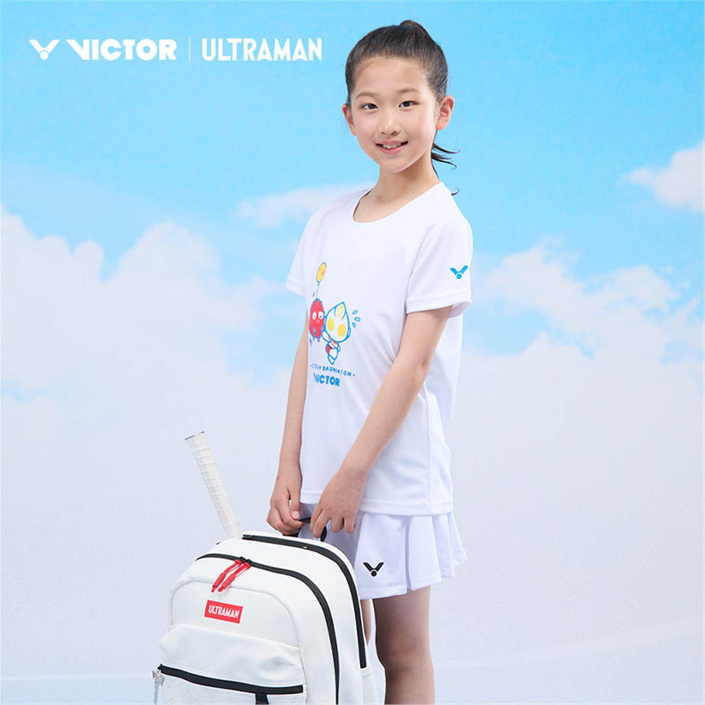 victor威克多胜利羽毛球服奥特曼联名系列儿童运动短袖T-505JRUTM,淘宝优惠券,粉丝福利购,淘宝优惠卷