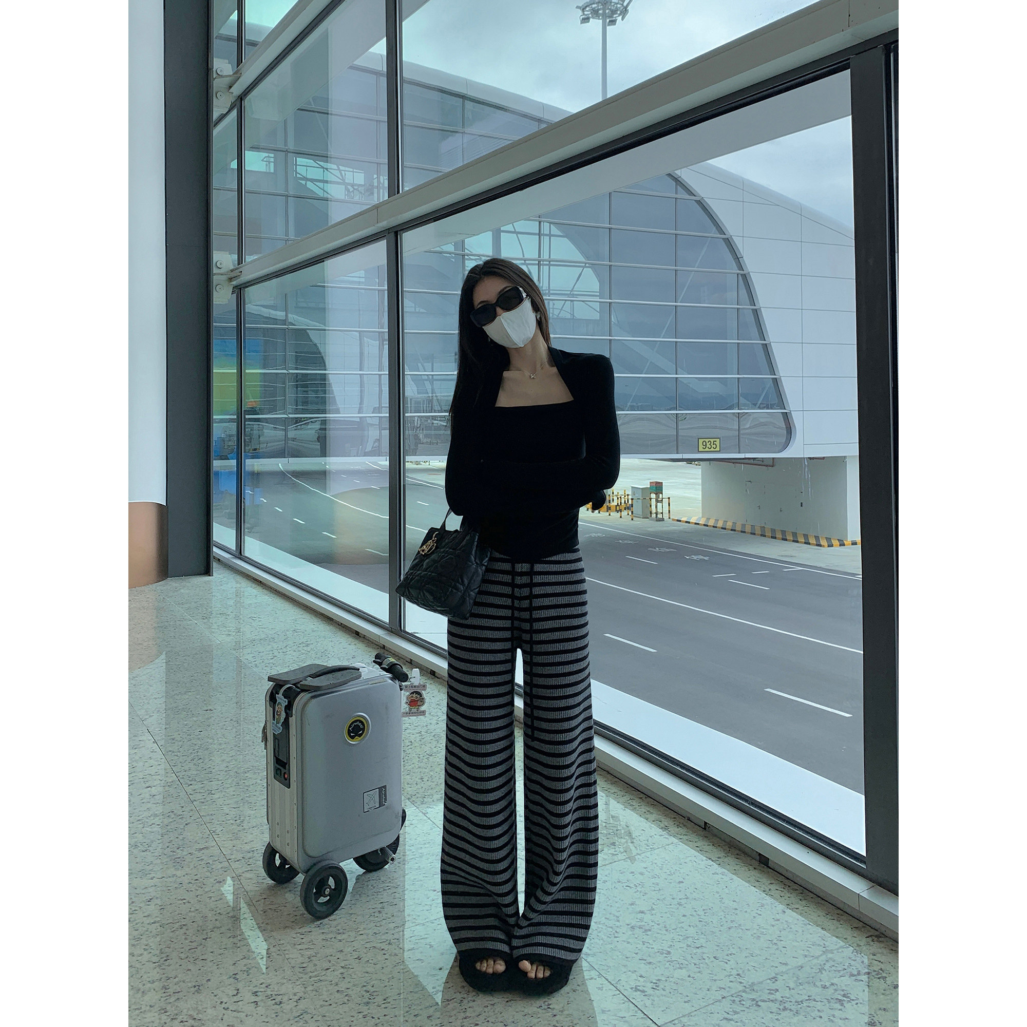 MULVAN 情书未封 米白色阔腿休闲裤女高腰宽松抽绳针织直筒长裤子,淘宝优惠券,粉丝福利购,淘宝优惠卷