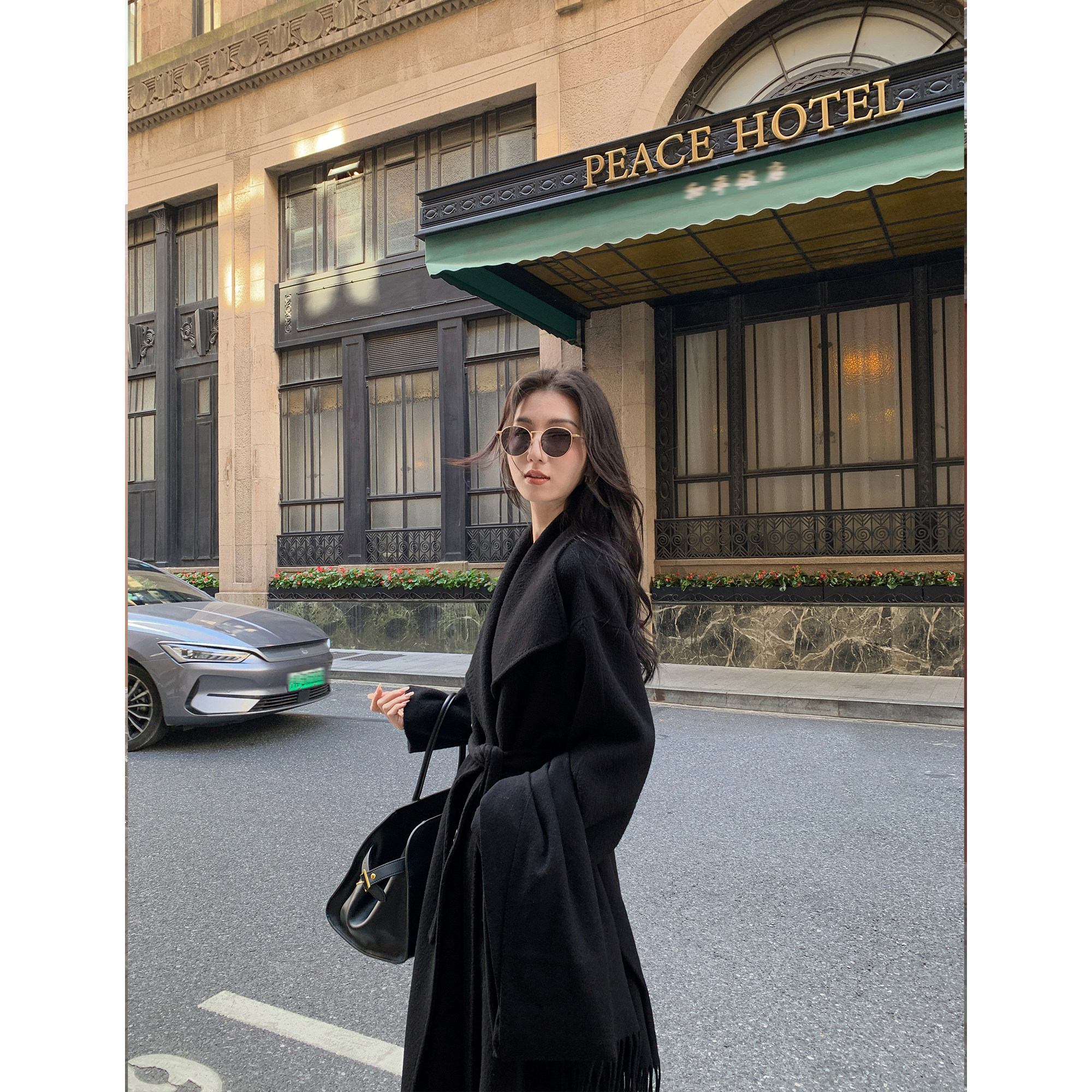 MULVAN高智千金 100羊毛双面呢大衣女高级感气质绑带长款毛呢外套,淘宝优惠券,粉丝福利购,淘宝优惠卷