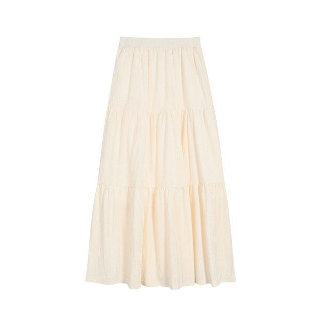 White velvet skirt for women autumn knitted cake skirt