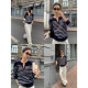 MULVAN ROW old money style striped v-neck sweater women's loose pullover sweater casual loose top