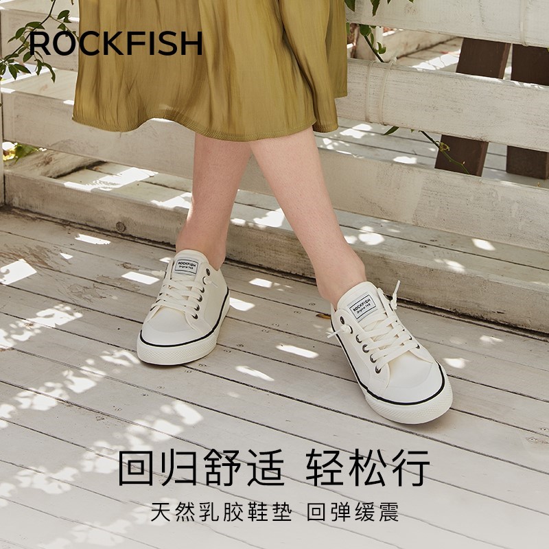 Rockfish英国745防泼水低帮休闲帆布鞋懒人一脚蹬柔软透气耐曲折-图3