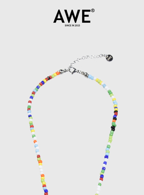 AWE官方彩色串珠小雏菊情侣项链