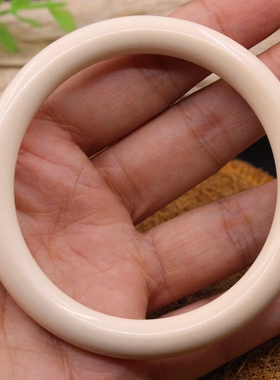 天然冰料保真猛犸象圆润满纹手镯