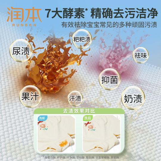 润本儿童内裤洗衣液婴儿洗衣液宝宝专用婴幼儿内衣清洗液除螨抑菌