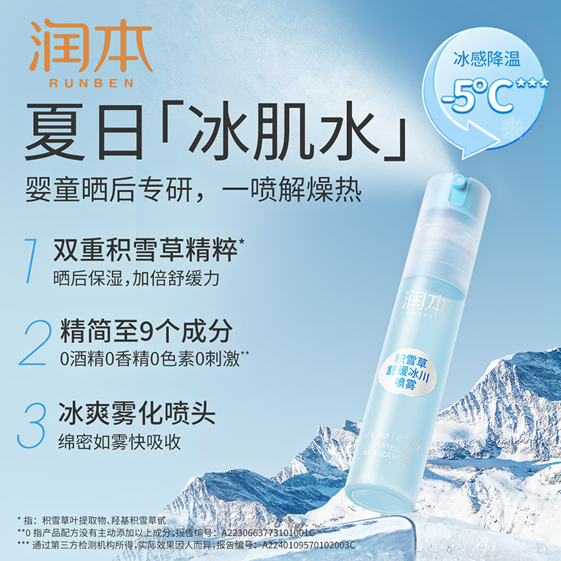 【U先试用】润本积雪草舒缓冰川喷雾30ml - 图1