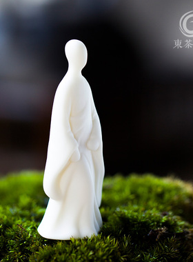 中国白瓷无相佛摆件盆景造景