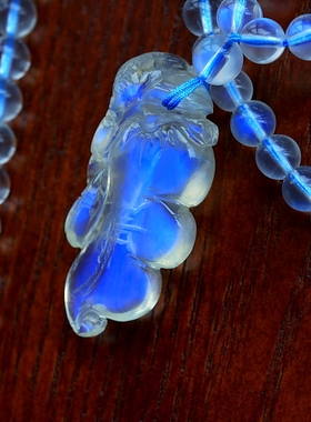 玻璃体福禄寿双面精雕挂件标本