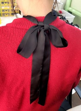 2021新款缎带领巾领带女桑蚕丝