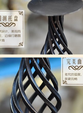 复古烛台美式金属镂空蜡烛台婚庆烛光晚餐道具软装家居摆件蜡烛台