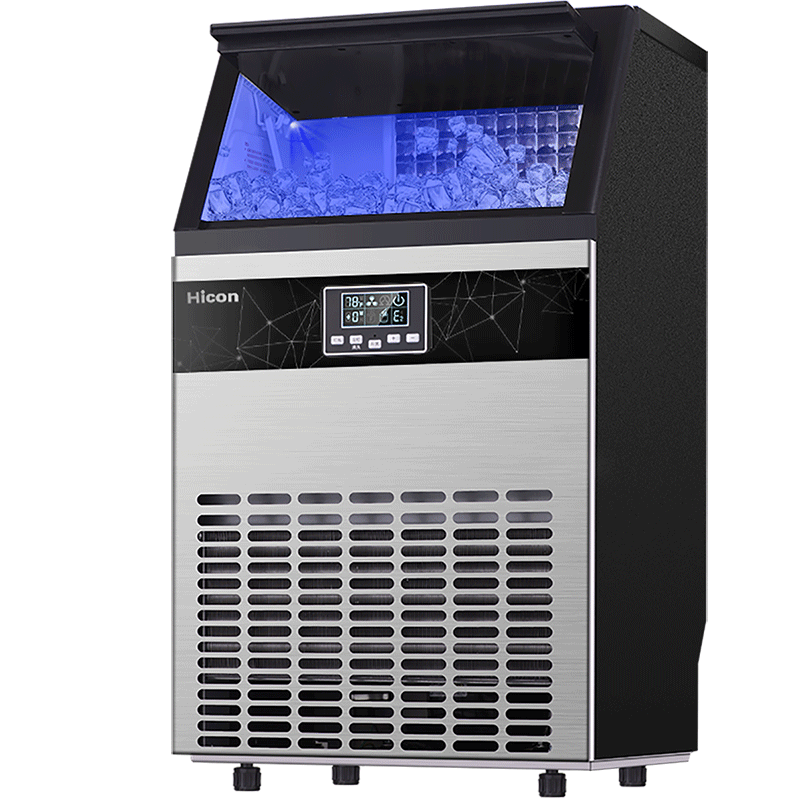 HICON惠康商用制冰机大型70/100/300kg奶茶店小型全自动方冰块机_虎窝淘
