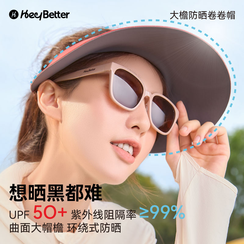 新品HeyBetter成人防晒帽大帽檐超轻可机洗户外运动遮阳帽亲子款 - 图1