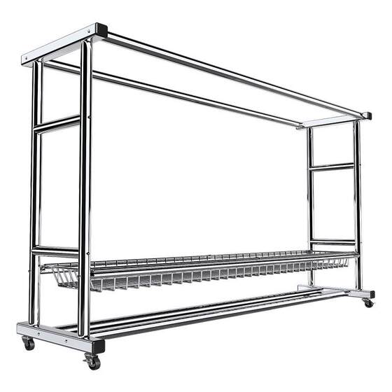 Stainless steel clothes drying rack floor-standing balcony home hanging