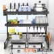 Kitchen stainless steel sink drain rack