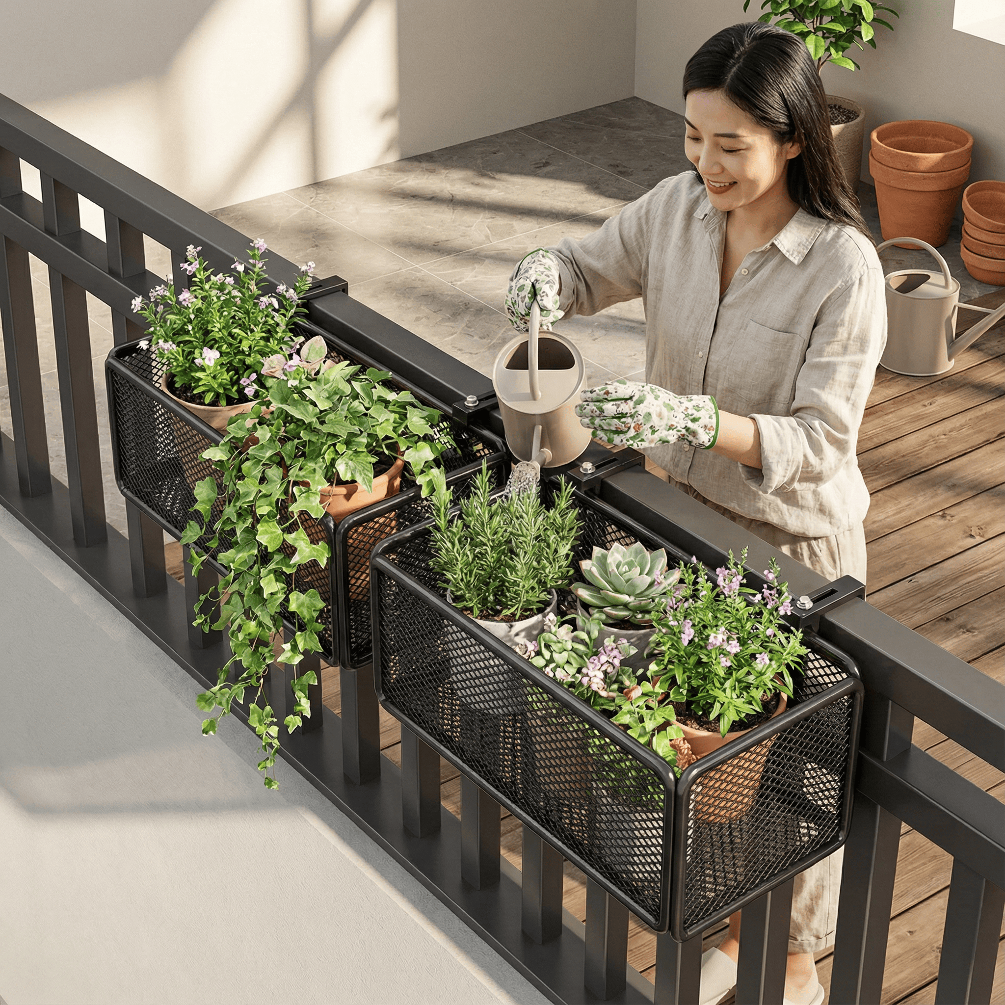 铁艺栏杆护栏阳台花架悬挂式花盆架绿萝多肉吊兰花架子窗台置物架,淘宝优惠券,粉丝福利购,淘宝优惠卷