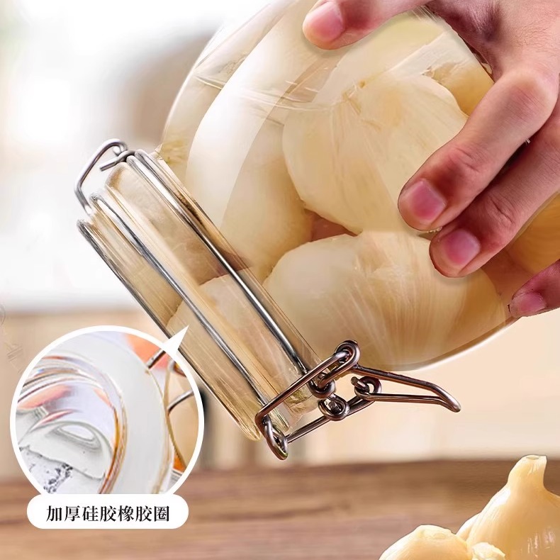 糖蒜密封罐玻璃罐头瓶空瓶子食品级家用泡菜坛咸菜腊八蒜专用容器 - 图1