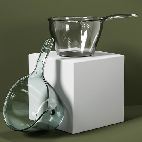 居家家塑料水勺家用长柄加厚加厚水瓢厨房创意透明舀水瓢洗头勺子-图2