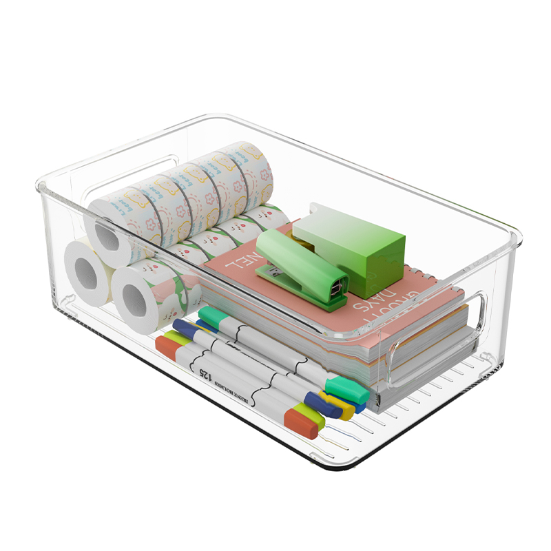 桌面收纳盒亚克力透明筐宿舍文具零食杂物整理箱化妆品面膜置物架