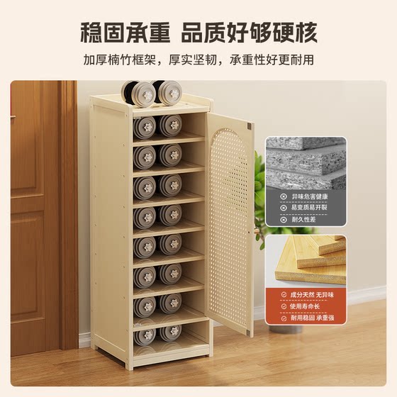 The shoe cabinet is deepened and widened, and the shoe shelves are light, luxurious and high-end.