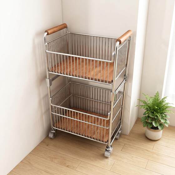 Kitchen rack multifunctional floor trolley for home use