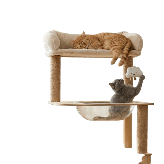 Cat climbing frame cat tree integrated large wooden cat frame house