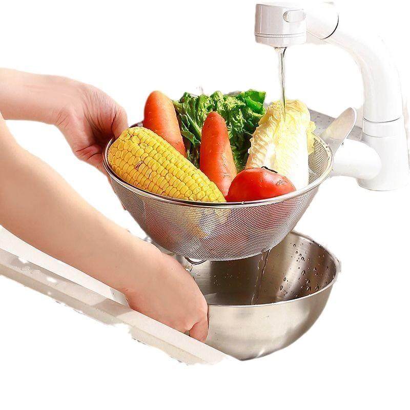 不锈钢盆带刻度沙拉盆沥水篮洗菜篮沥水套装和面盆家用料理打蛋盆,淘宝优惠券,粉丝福利购,淘宝优惠卷