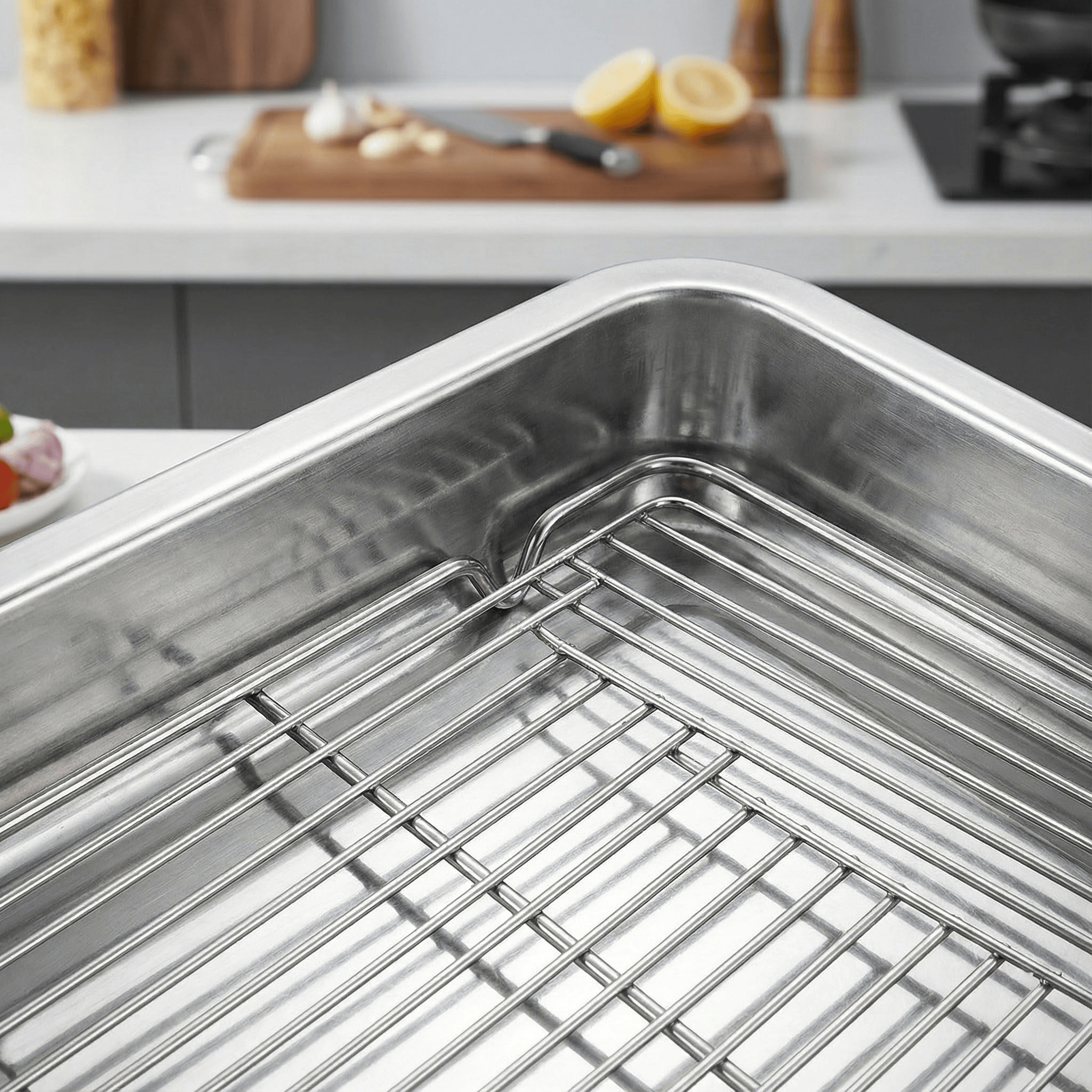 不锈钢长方形控油网架滤油托盘滤水漏油盘子商用油炸过滤网格盆,淘宝优惠券,粉丝福利购,淘宝优惠卷
