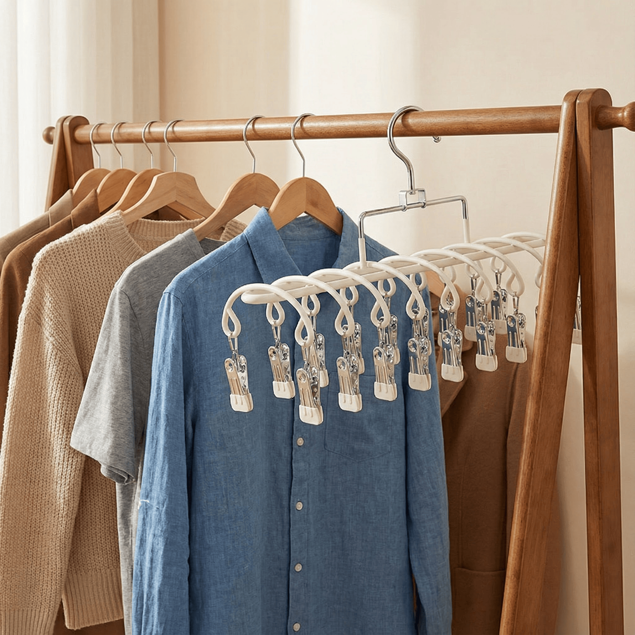 多夹子袜子晾晒架家用不锈钢防风衣架婴儿袜夹阳台晾内衣内裤家用,淘宝优惠券,粉丝福利购,淘宝优惠卷