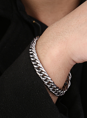 钛钢蛇骨手链男韩版潮霸气日韩