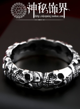 朋克骷髅钛钢戒指单身霸气小指环