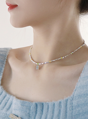 闪银暴富碎银子项链锁骨链