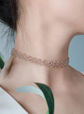 茶晶choker蕾丝遮瑕适合肤白美女