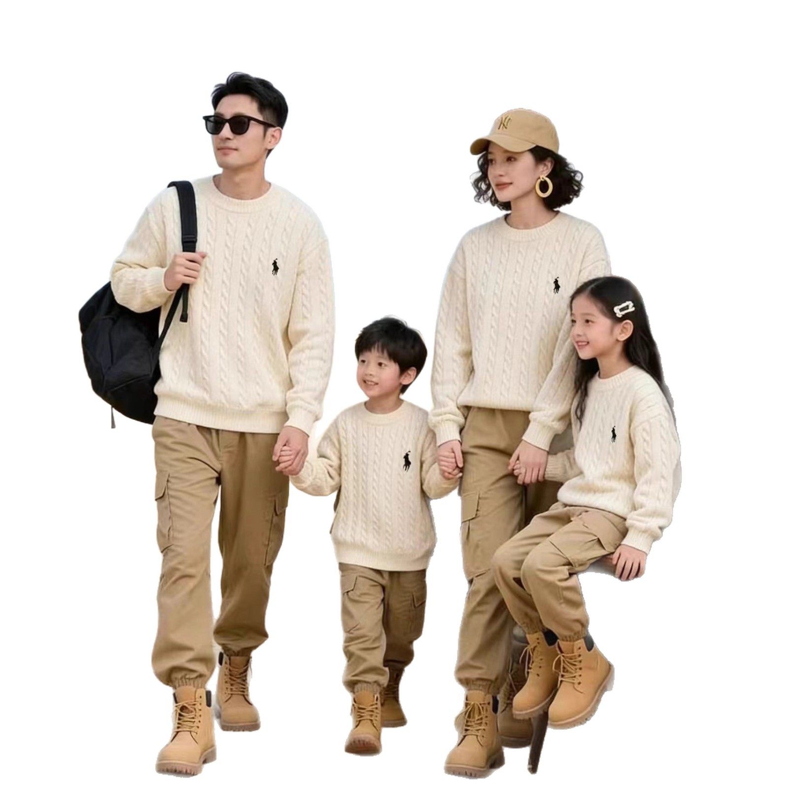 亲子装情侣装麻花毛衣男秋冬宽松慵懒高级感针织衫保暖内搭打底衫,淘宝优惠券,粉丝福利购,淘宝优惠卷