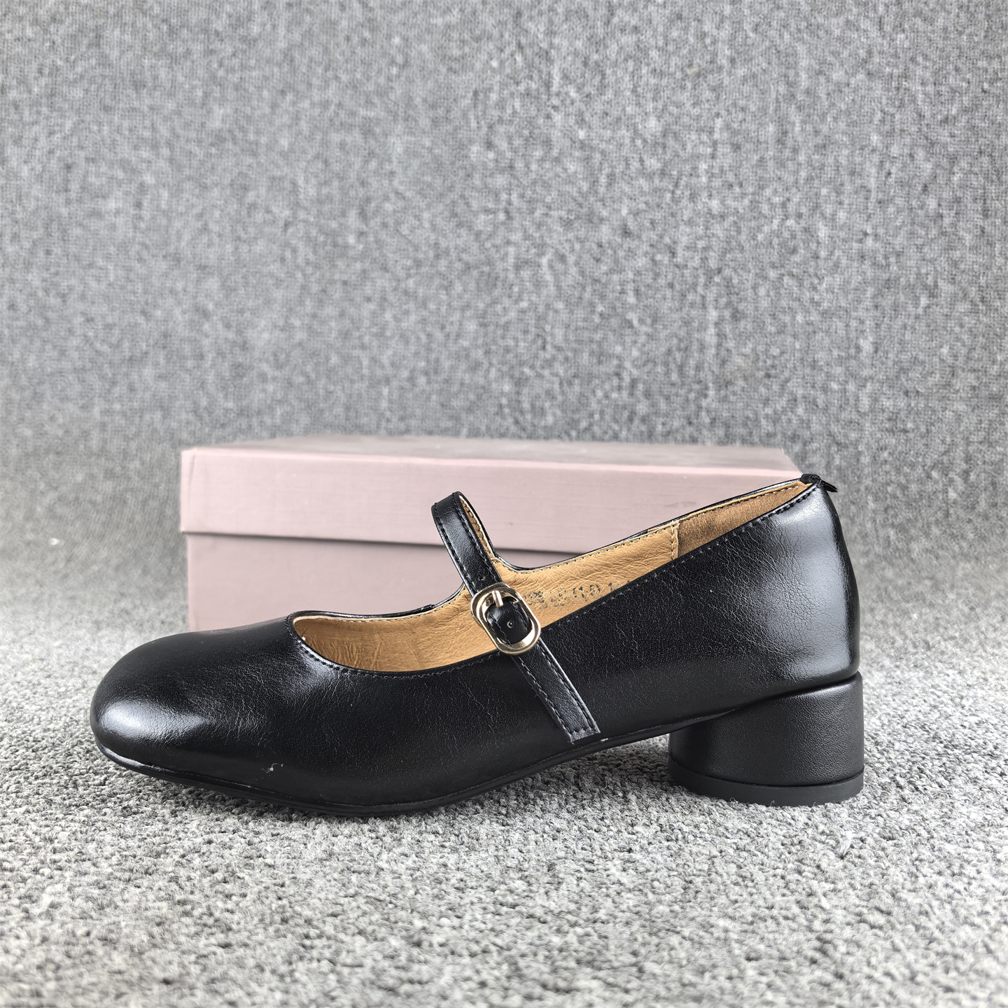 断码处理时尚复古风手工女鞋牛皮春秋季圆头浅口真皮玛丽珍单鞋女 - 图1