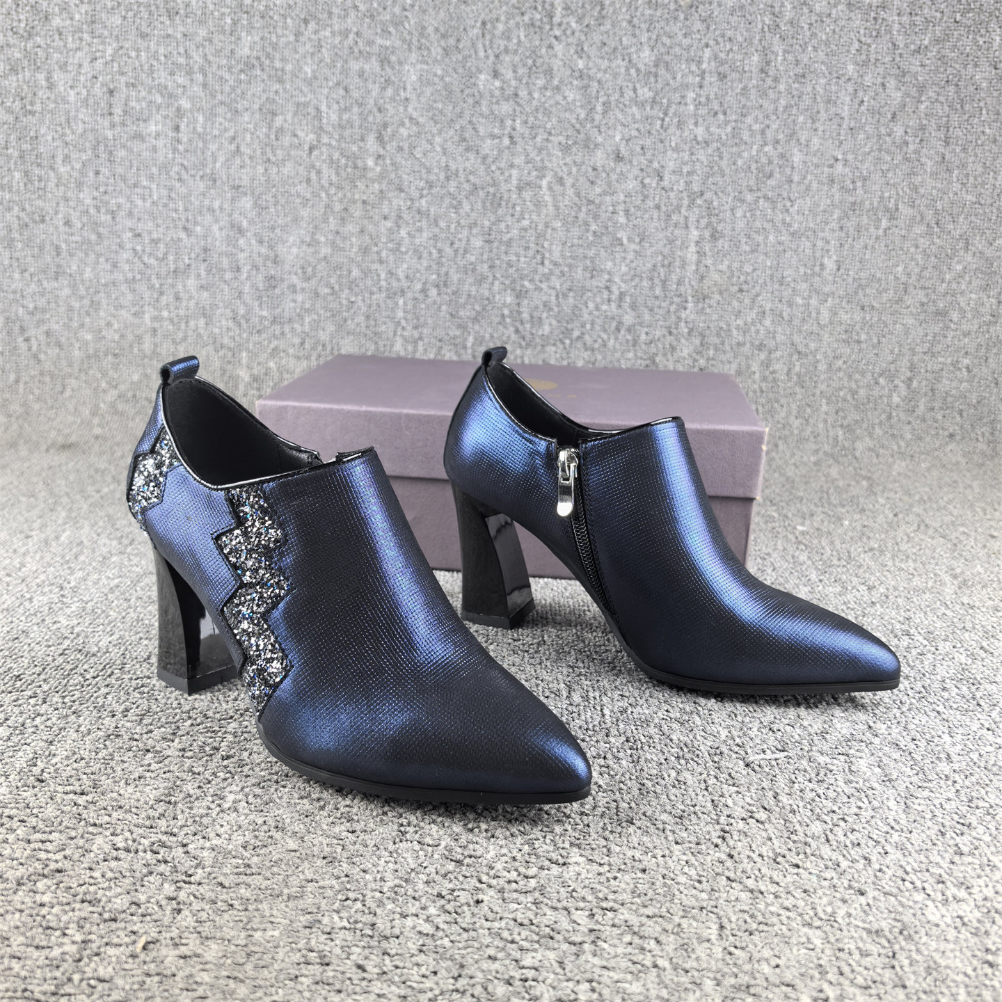 断码处理压纹羊皮民族风深口单鞋女春秋款尖头高跟真皮女鞋侧拉链,淘宝优惠券,粉丝福利购,淘宝优惠卷