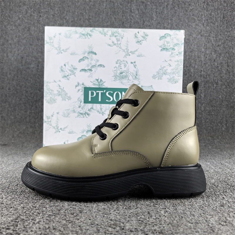 正品撤柜处理时尚休闲真皮马丁靴女秋冬新款松糕厚底短筒单靴子女 - 图1