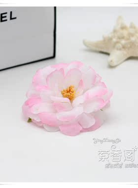 波西米亚沙滩度假桃花樱花牡丹发饰头花仿真花朵边夹森女系发卡