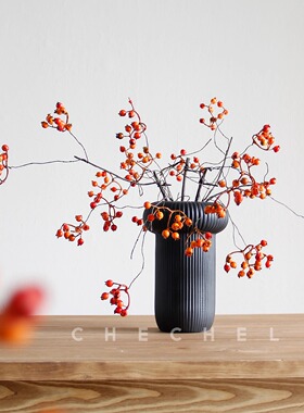 chechel仿真枯枝浆果红果子中国风野果发财果家居客厅装饰品摆件