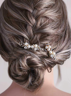 Silver Color Flower Hair Comb Jewelry Girls Handmade Alloy P