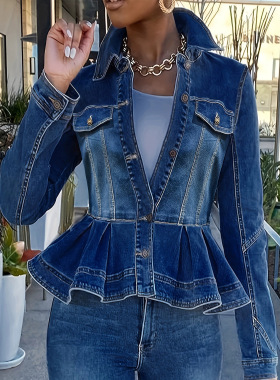 2026 Temperament Versatile Slim Denim Jacket Women's Design