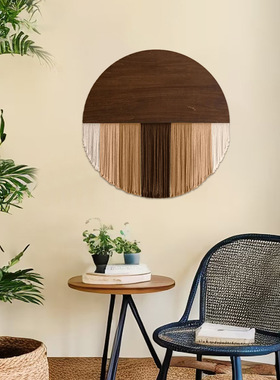 Ins Retro Style Wall Decoration Round Hand-woven Tapestry Ho